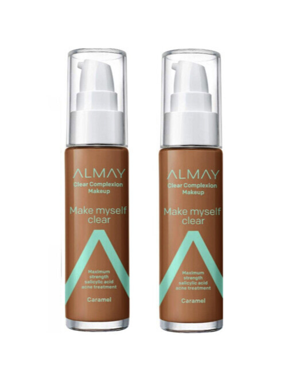 2-Pack NEW Almay Clear Complexion Matte Makeup Foundation 800 Caramel (Sealed)